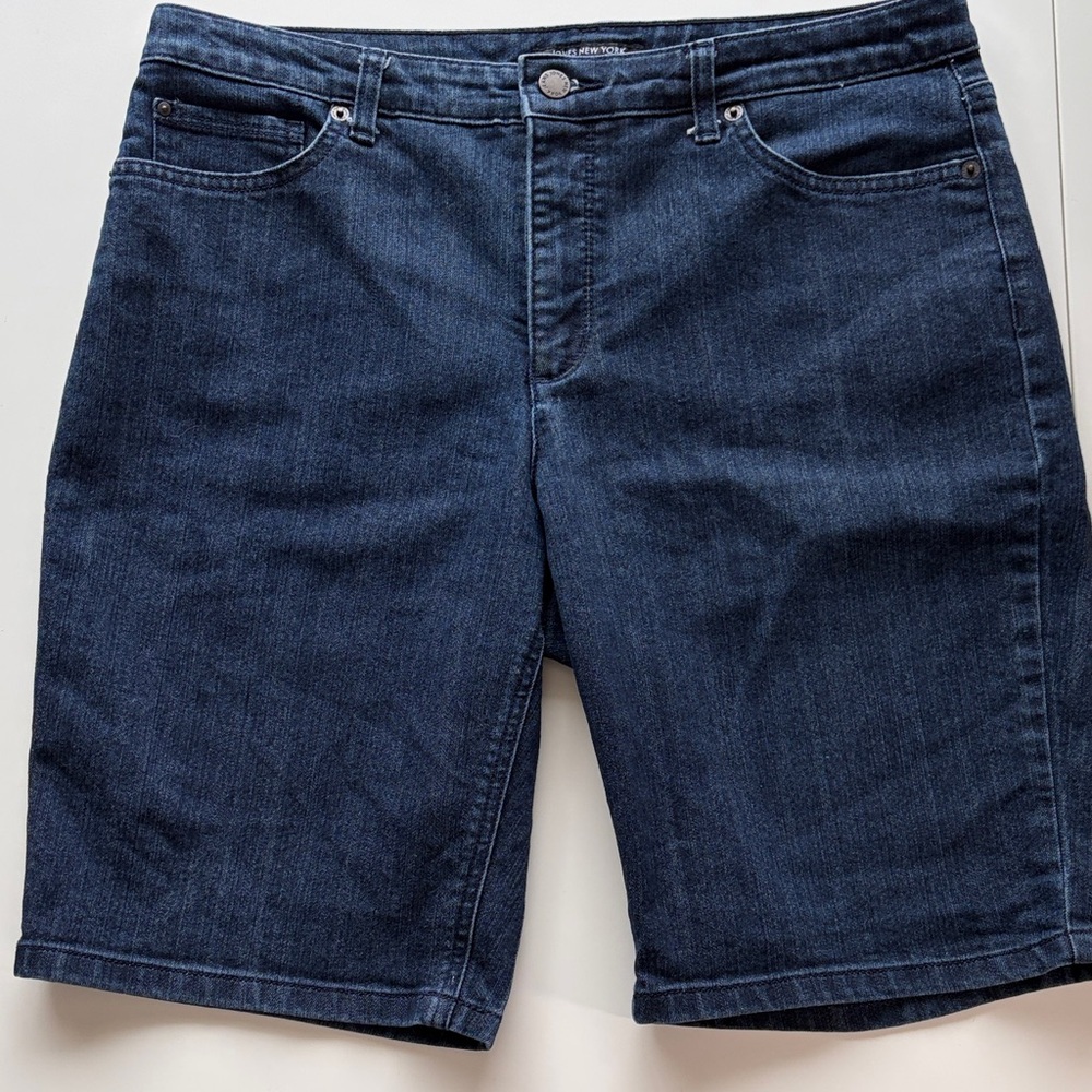 Jones New York Dark Blue Denim Jean Shorts inseam 10”